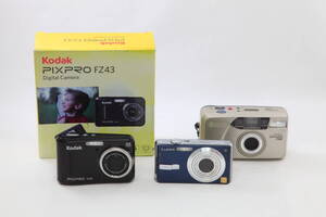 お買い得品◆カメラまとめ ３台 PIXPRO FZ43 / LUMIX DMC-FX7 / zoomate コダック パナソニック 京セラ ジャンク 動作未確認