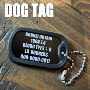 DOG TAG ドッグタグ 刻印無料 カバー＆チェーン付き 迷子札 名入れ キーホルダー ペンダントトップ 誕生日 血液型 電話番号.