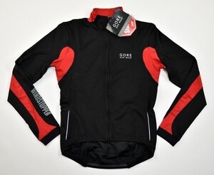 春秋用★GORE社製★ゴア Ozon Windstopper Soft Shell 長袖ジャージ size:M ブラック/レッド