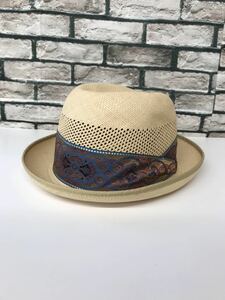 極美品☆TENDERLOIN テンダーロイン☆21SS PANAMA HAT ペイズリーリボンパナマハット 帽子