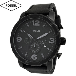 FOSSIL フォッシル 腕時計 新品 アウトレット NATE JR1354 ジェニュインレザー メンズ クォーツブラックダイヤル 革ベルト 送料無料