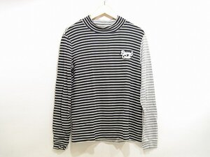 BEAMSGOLF/ビームスゴルフ ボーダー モックネック 長袖Tシャツ ゴルフウエア メンズ サイズ : L ブラック