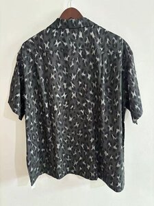 VISVIM ヴィズヴィム CABAN SHIRT S/S LEOPARD ヒロキ開襟 レオパード柄豹柄 BLACK size２半袖 シャツ サイズ２