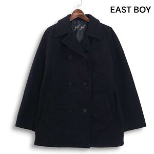 EASTBOY イーストボーイ 秋冬 メルトン ウール♪ スクール Pコート Sz.11　レディース 黒 女子 学生 通学　K4T02262_C#N