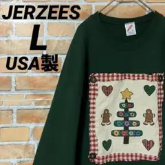 JERZEES スウェット トレーナー ウィンターデザイン ワッペン アップリケ