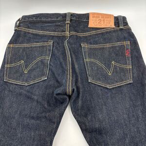 【1円スタート】IRON HEART アイアンハート 555-SST W29 L36 21oz セルビッチ ストレッチ スーパースリムストレート 革パッチ 美品 DM01