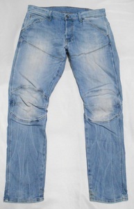 G-STAR RAW ジースターロウ 5620 3D TAPERED　デニムジーンズ　淡色ブルー　バイカー　W32