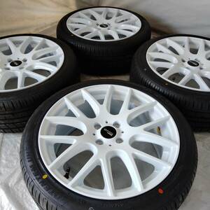 17インチ 7.5J 4-100 ハブ径56.1 ホワイト タイヤ付4本セット 205/45R17 ミニ クーパー R50 R52 R53 R54 R55 R56 (W2328-0)