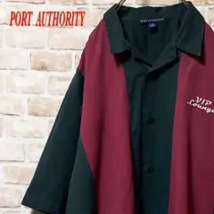 【希少】PORT  AUTHORITY ワークシャツ　ボーリングシャツ　刺繍
