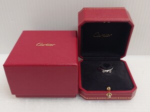 中★1円〜保管品 CARTIER カルティエ K18WG ホワイトゴールド ラブリング 6Pダイヤ リング 指輪 ダイヤモンド ♯48 7.4g