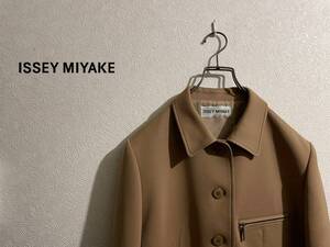 ◯ ISSEY MIYAKE ジャージー チェスター コート / イッセイミヤケ バルカラー ステンカラー ベージュ L Ladies #Sirchive