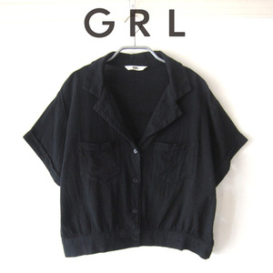 美品　GRL／グレイル★　ショート丈半袖シャツ