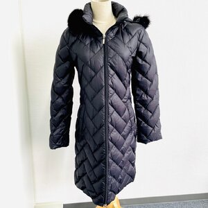 モンクレール MONCLER ダウンコート フォックスファー ダウンジャケット 黒 ブラック サイズ 0 レディース 6-1-246