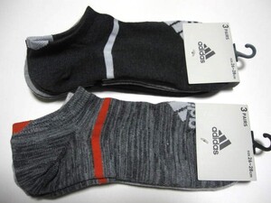 *送料無料*新品*アディダス*26-28㎝*スニーカーソックス3足×2*黒グレー*adidas*