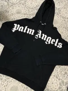 palm angels フロント　アーチロゴ　パーカー　Lサイズ　ブラック