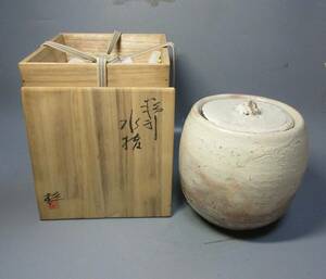 503281 小川哲男 作 粉引 水指（共箱）茶道具・陶芸家