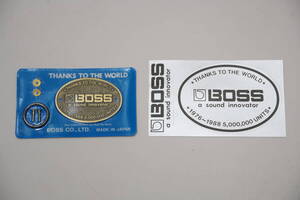 ●BOSS●ボス エンブレムとステッカー 1976～1988 5,000,000 UNITS●エフェクター500万台記念/ノベルティ/企業物●未開封・未使用品!