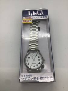 0927■未使用品 シチズン CITIZEN キューアンドキュー Q&Q ファルコン D010-204 シルバー ホワイト 時計 腕時計