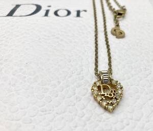  蘇や(PMY200)　アクセサリー　Chr.Dior　ディオール　ネックレス　ハートモチーフ　中古品　コンパクトサイズ