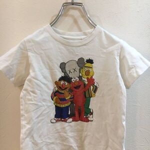 KAWSコラボUNIQLO/ユニクロ 半袖Tシャツ セサミストリートSESAME STREET ホワイト 白 キッズ 110サイズ