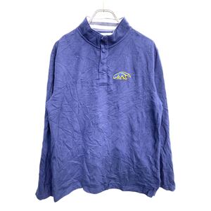 Champion ロングTシャツ Mサイズ チャンピオン ハーフボタン ネイビー 古着卸 アメリカ仕入 t2411-3073