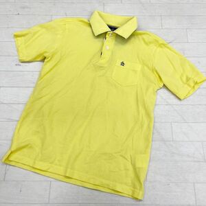 1445◎ Munsingwear マンシングウェア ゴルフ ウェア トップス ポロ シャツ ハーフボタン 半袖 蛍光色 イエロー メンズM