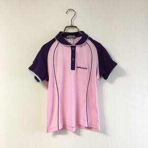 Butterfly ポロシャツ ゲームシャツ 半袖 シャツ JTTA ピンク×パープル サイズM レディース 卓球 ポリエステル100％ ウェア