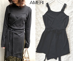 AMERI　アメリ　JUBANN COIL KNIT　ビスチェ　サイズF　黒　洗える