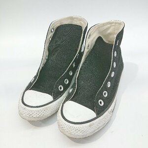 ◇ CONVERSE コンバース ハイカット 靴ひも無し スニーカー サイズ23.5 ブラック レディース E