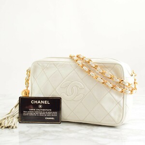 ☆1円〜 シャネル CHANEL マトラッセ ラムスキン ショルダーバッグ チェーンショルダー ココマーク フリンジ タッセル