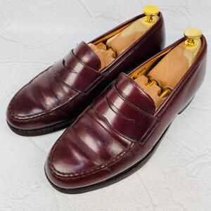 【良品】Crockett&Jones クロケットアンドジョーンズ ボストン コインローファー 茶 ブラウン 6 24.5cm ビジネス カジュアル ジャケパン