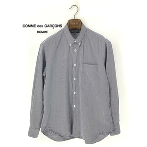 B0027/訳あり COMME des GARCONS HOMME コムデギャルソン コットン ギンガムチェック ボタンダウン ドレス カッター Yシャツ SS 青 メンズ