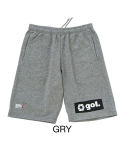 SALE! gol (ゴル) ボックスロゴ ハーフ パンツ (S) GRY | futsal soccer フットサル サッカー スウェット プラパン グレー セール