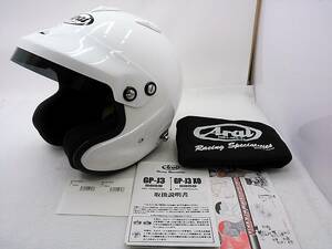 【送料無料】程度上 Arai アライ GP-J3 8859 SNELL-SA ホワイト Lサイズ HANSアンカー付き 4輪用 カート ヘルメット