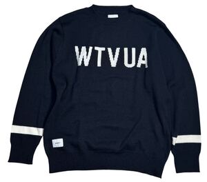 未使用品 18ss WTAPS 182MADT-KNM01 Crew Sweater ダブルタップス クルーネック ニットセーター 黒 01 