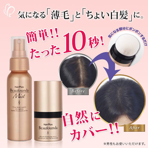 ＼送料無料／新品◆10秒カンタン薄毛隠し ヘアプラス ビューファンデ パウダー＆ミストセット ダークブラウン 白髪 つむじ 分け目 女性 男