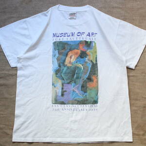 新品1994年 フォートローダーデール美術館 25周年記念ヴィンテージTシャツLAS OLASラスオラス アート 芸術 抽象画 ピカソ ゴッホ モネUSA製