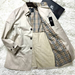 絶版極美品BURBERRY BLACKLABELナポレオンコートL~Mノバチェック柄高機能撥水ポリウレタンコーティング地ブラレバーバリーブラックレーベル