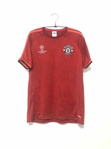 adidas マンチェスターユナイテッド トレーニングシャツ M 半袖 Manchester United UEFA Champions League サッカー