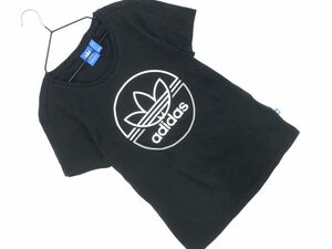 ネコポスOK adidas originals アディダスオリジナルス ロゴ プリント Tシャツ sizeM/黒 ■◆ ☆ efb3 レディース