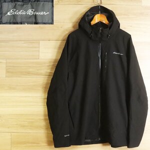 C11S/O12.26-6　Eddie Bauer　エディーバウアー　マウンテンパーカー　クラウドキャップジャケット　アウトドア　XL　ブラック　古着