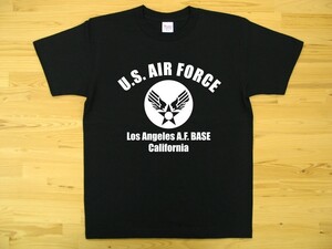 U.S. AIR FORCE 黒 5.6oz 半袖Tシャツ 白 XL ミリタリー エアフォース アメリカ空軍