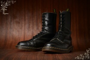 USED★Dr.Martens/ドクターマーチン/UK5/24cm前後/ENGLAND製/10ホールブーツ/黒