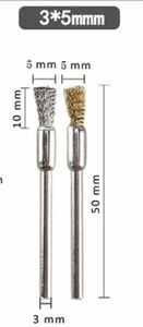 a13　軸φ３mm真鍮ワイヤーブラシとステンレス鋼ワイヤーブラシ　セット
