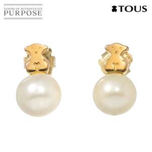 トウス TOUS 淡水真珠 9.4-9.2mm ピアス K18 YG イエローゴールド 750 Pearl Earrings Pierced 90247489