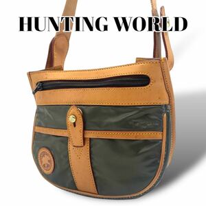 良品 ハンティングワールド HUNTING WORLD ミニショルダーバッグ PVC グリーン