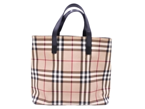 BURBERRY バーバリー ノバチェック ハンド バッグ ベージュ ■■◎ ☆ fab5 レディース