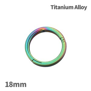 チタン合金製 キーリング 18mm 一重リング 丸型 軽量 キーホルダー カラビナ レインボーカラー MG0019