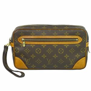 本物 ルイヴィトン LOUIS VUITTON LV マルリードラゴンヌ モノグラム クラッチバッグ セカンドバッグ ブラウン M51825