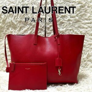 1円 サンローランパリ SAINT LAURENT PARIS トートバッグ トイ ショッピング レザー ポーチ ロゴ YSL A4 大容量 通勤 ビジネス レディース